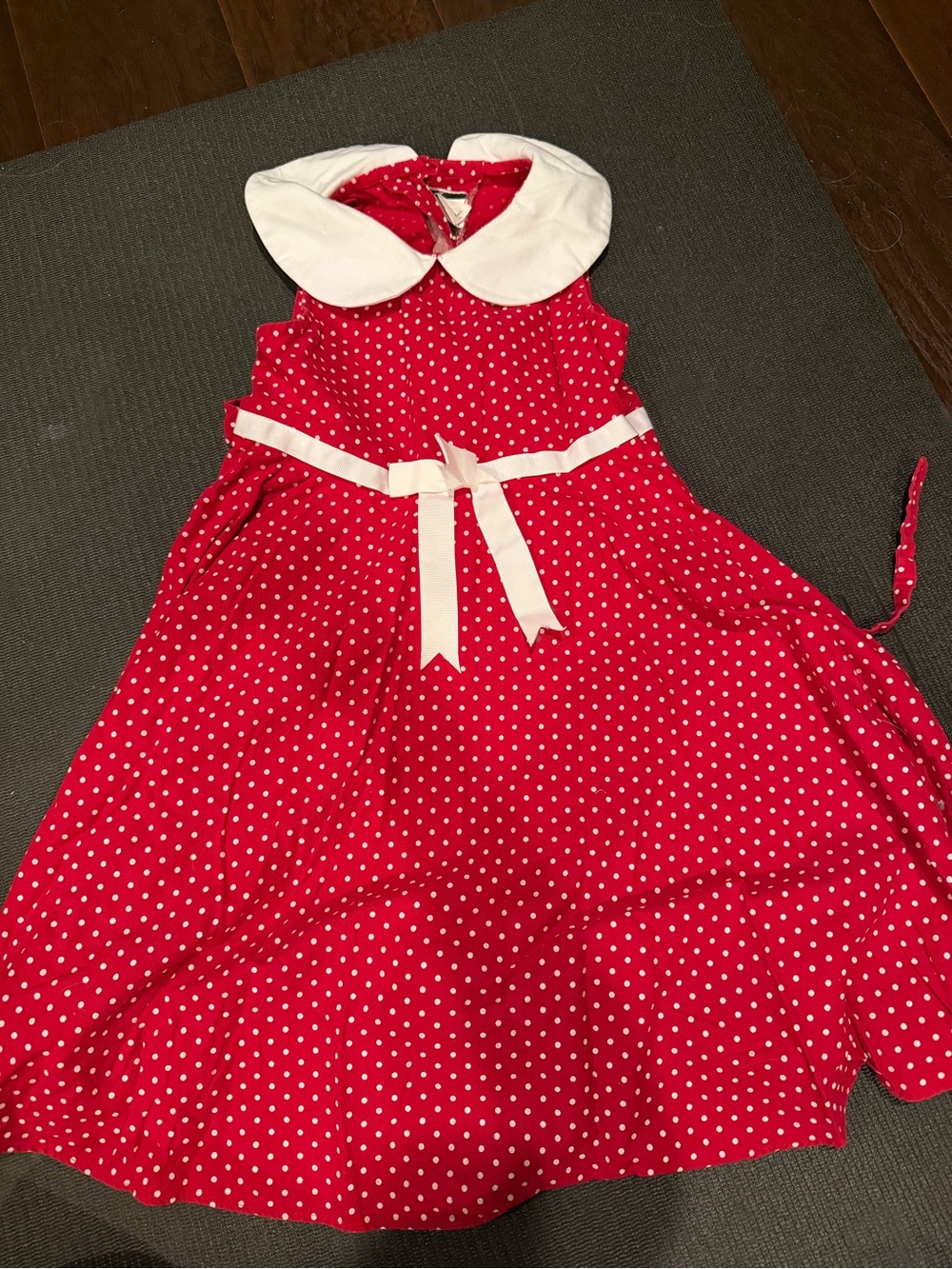 Rare Editions Red Polka Dot Dress with White Accents